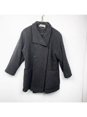 Pavilion Grey 100% Wool soft Double Breasted Jacket Coat Large